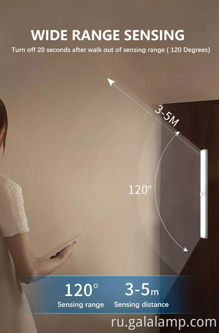 Беспроводной магнитный индукционный светодиодный свет для шкафов и шкафов